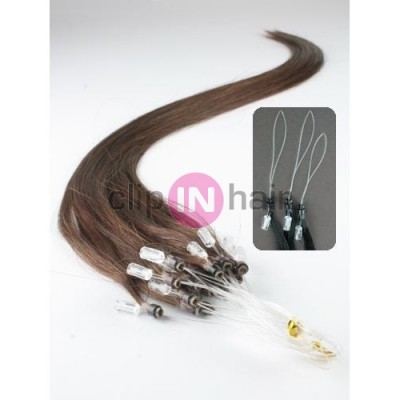 Vlasy pro metodu Micro Ring / Easy Loop / Easy Ring / Micro Loop 60cm – středně hnědé