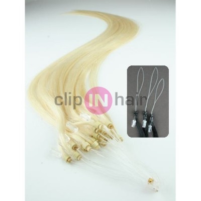 Vlasy pro metodu Micro Ring / Easy Loop / Easy Ring / Micro Loop 60cm – nejsvětlejší blond