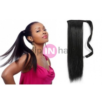 CLIP IN CULÍK 100% LIDSKÉ REMY VLASY 60CM - ČERNÝ