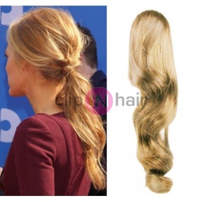 CLIP IN CULÍK VLNITÝ 100% LIDSKÉ REMY VLASY 50CM - PŘÍRODNÍ BLOND