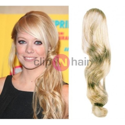 CLIP IN CULÍK VLNITÝ 100% LIDSKÉ REMY VLASY 60CM - PLATINA