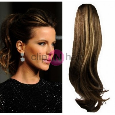 CLIP IN CULÍK VLNITÝ 100% LIDSKÉ REMY VLASY 60CM - TMAVÝ MELÍR