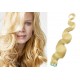 Vlasy pro metodu Pu Extension / TapeX / Tape Hair / Tape IN 50cm vlnité - nejsvětlejší blond