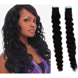 Vlasy pro metodu Pu Extension / Tapex / Tape Hair / Tape IN 60cm - černé
